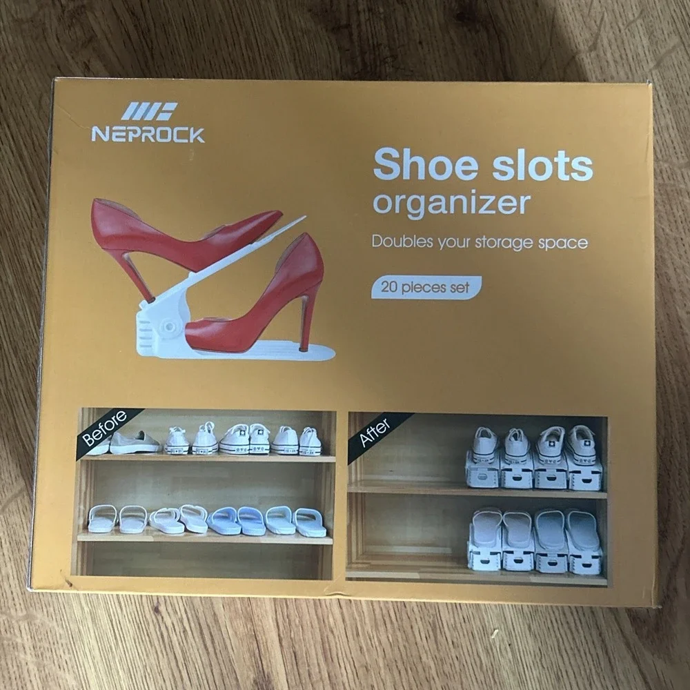 Neprock Shoe Slots Organizer 20 Pack Adjustable Shoe Rack Stacker Storage Read